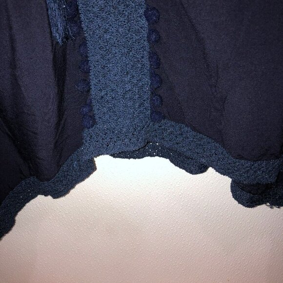 Lulu Womens OSFM Navy Blue Short Sleeve Kaftan Swimming Cover Up Shirt Top - Picture 6 of 10